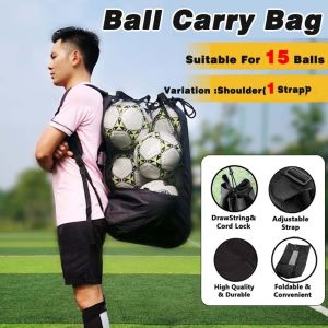GOXBERK Large Capacity Footballs Storage Bag Durable Lightweight Balls Carry Shoulder Pouch Portable Canvas Basketballs Mesh Bag Men