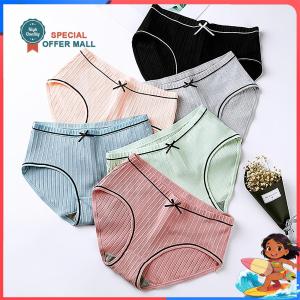 【Special Offer】Breathable Cotton Panties Womens 6 Pack Seamless Triangle Underwear Mid Waist Antibacterial Quick Dry Soft Stretch For Ladies Teen Girls Students Daily Casual Comfort No Ride Up Design