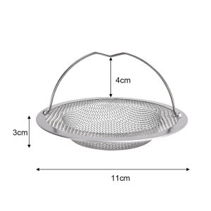 Stainless Steel Kitchen Sink Strainer with Handle Replacement Sink Drain Basket Mesh Filter Strainers Waste Hole Trap