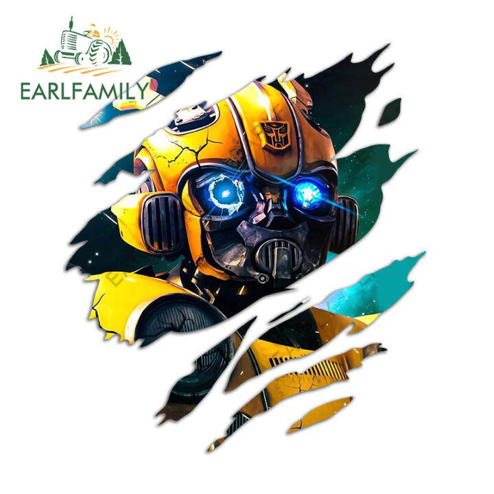 EARLFAMILY 13cm x 11.5cm Bumblebee Car Sticker Bumper Window