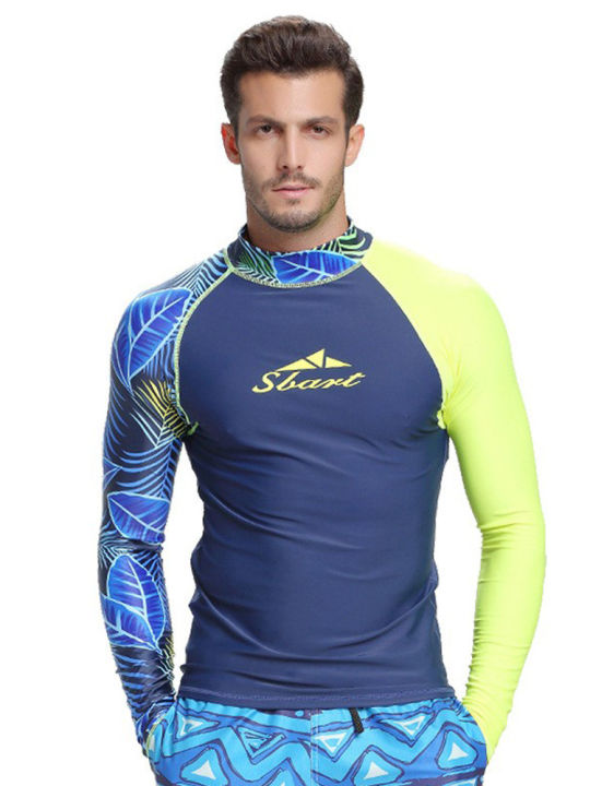 Men Rash Guard Surfing Diving Suits Swimwear Long Sleeve Suit Swim