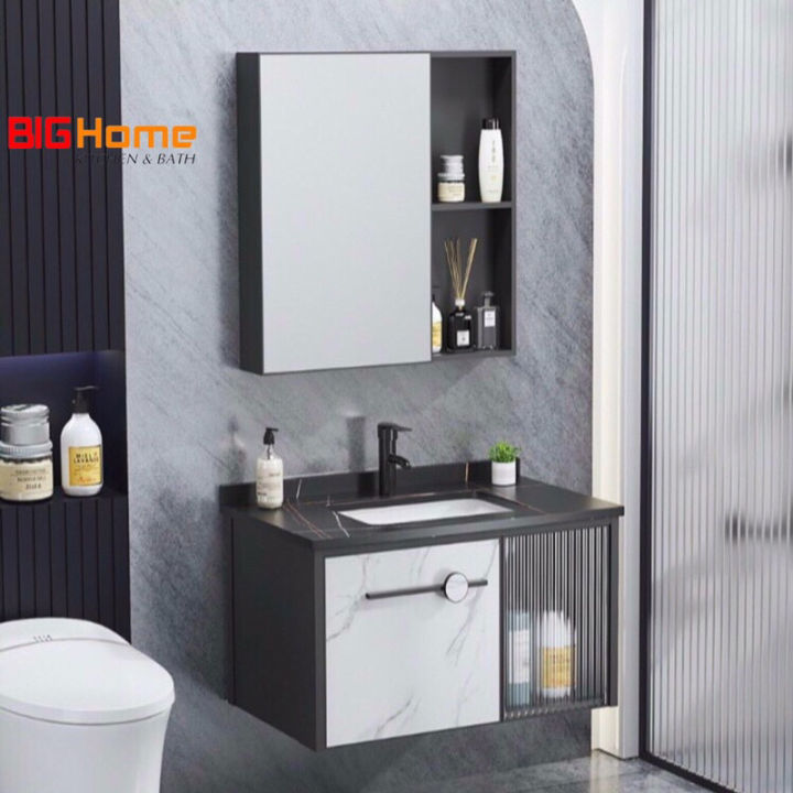 Tủ Lavabo Nhôm Siêu Bền Big Home Mặt Đá Công Nghệ Men Nano Chống Bám ...