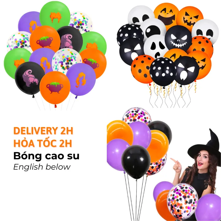Bóng Cao Su Halloween, Bóng Hình Trang Trí Tiệc Halloween Latex Balloon ...