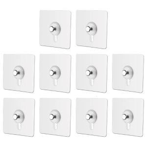 10pcs nhựa kim loại móc treo tường không vít cần thiết lưu trữ di động móc cho Khung kệ khăn tắm