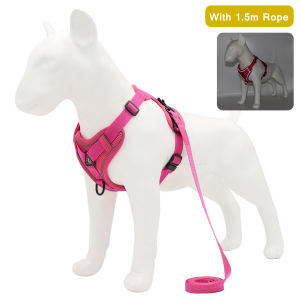 Sentexin Pet Adjustable Harness and Leash No Pull Vest-style Chest Harness Reflective Traction Rope for Cats Small Medium Large Dogs Bulldog