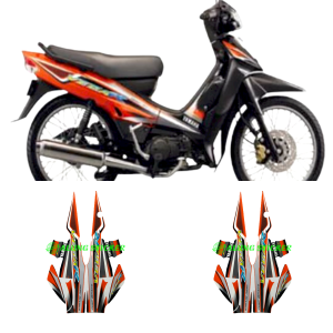 STIKER STRIPING LIST LES BODY MOTOR VEGA R 2004 ORANGE STANDAR FULL SET