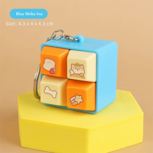 LUQIU Cartoon Fidget Keychain DIY Keyboard Keys Button Finger Keyboard Caps Relaxing Pass The Time Pinch Toy