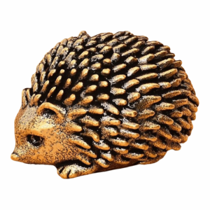 FOUNDTWO Antique Brass Hedgehog Ornament Handcarved Detailed Texture Hedgehog Figurine Fun Craft Ornament Mini Solid Brass Animal Sculpture Ornament