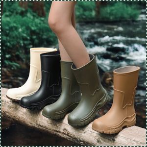 Waterproof Shoes Mid-calf Total Protection Rainboots Free Walking Soft Abrasion Resistance