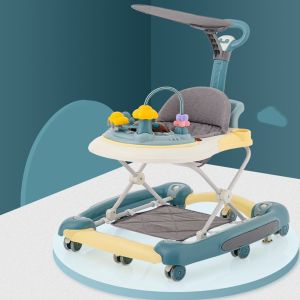 Baby Walker 4 in 1 Walker Baby Anti-O-Leg Foldable Baby Walker Music Rocking Adjustable Height