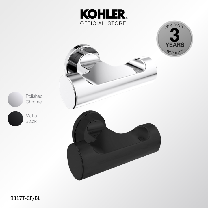 KOHLER JULY Double Robe Hook, Polished Chrome K-9317T-CP / Matt