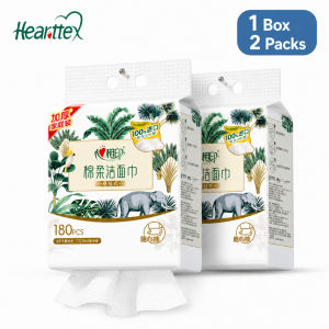 【2Packs/Box】心相印Hearttex Cotton Soft Hanging Facial Tissue Towel 180 Sheets 200x200mm Large Soft Bathroom Paper