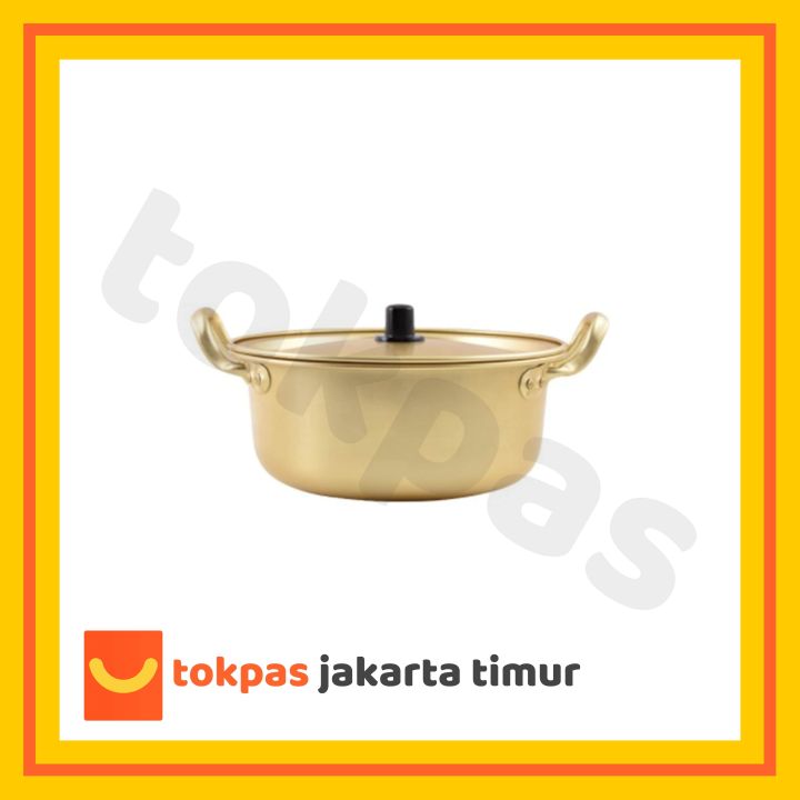 DOITOOL Korean Ramen Topf – 16 Cm, Aluminium, Mit Deckel, Löffel & Stäbchen – Für Ramyun, Suppe, Nudeln