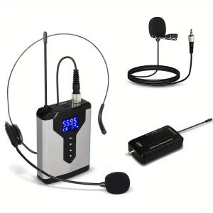 TFFRDN Q7 Wireless lapel Microphone System Lapel microphone with rechargeable waist pack and receiver wireless microphone for DS