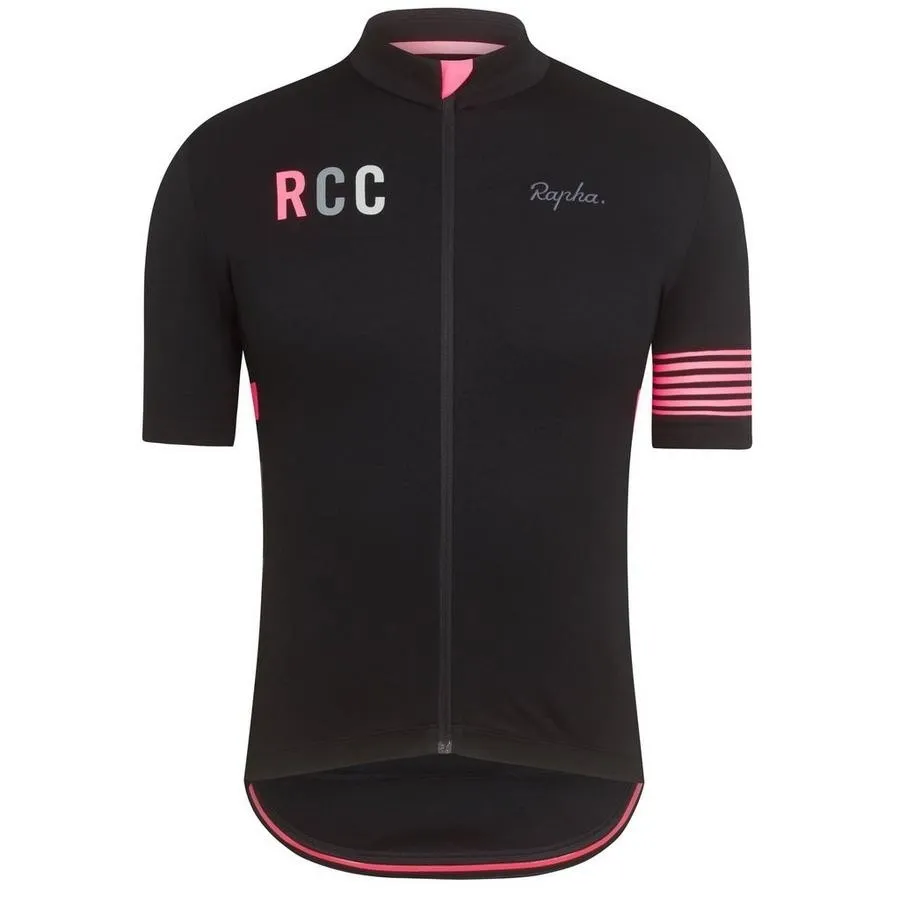 Rapha RCC Black-Pink Cycling Jersey Short Sleeve Bicycle Jersey