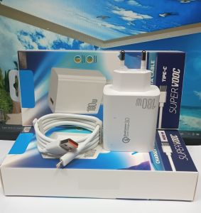 Charger VVO Y11 180W Super Vooc Adapter + Cable USB Supprort Fast Charging