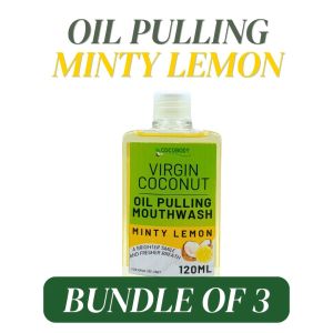 Cocobody Oil Pulling Natural Mouthwash Minty Lemon 120ml COCO VALUE BUNDLE