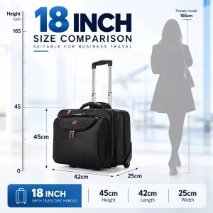 18 Inch Carry On Trolley Suitcase 2 Wheels Business Travel Cabin Luggage