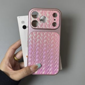 Original Laser Weave Pattern Phone Case For iPhone 17 16 15 14 13 Pro Max Plus Camera Protection Shockproof Matte Bumper Cover