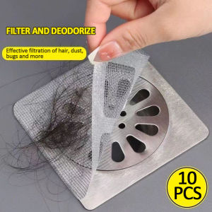 【1-3 Days Delivery】10Pcs Disposable Floor Drain Stickers Anti-clogging Filter Bathroom Hair Catcher Mesh Covers