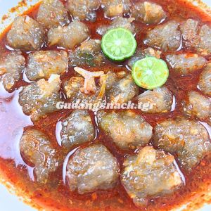 1 Bks Baso Aci Tulang Rangu Isi 15 Butir Dengan Kuah Chilli Oil Dan Cabai Bubuk