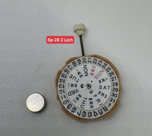 [TẶNG PIN]  Máy Đồng Hồ SP28 SP 28 2 LỊCH Thay Thế Cho Đồng Hồ Đeo Tay Hàng Mới 100%