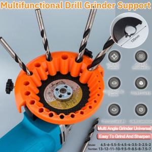 Multifunctional Drill Grinder Multispec Grinder Tool Easy To Use Quick Drill Bit Grinding Tool Support Convenient ABS