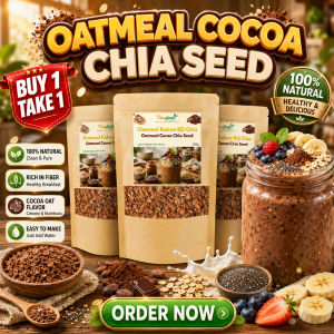 [BUY 1 GET 1] FRUITY Oatmeal Cocoa Chia Seed Drink Mix – Healthy High Fiber Breakfast Powder