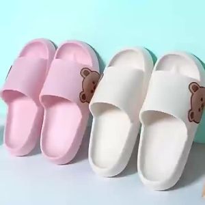 Summer EVA Indoor Cartoon Bear Slippers For Women And Men Suitable For Couples For Home And Bathroom Use