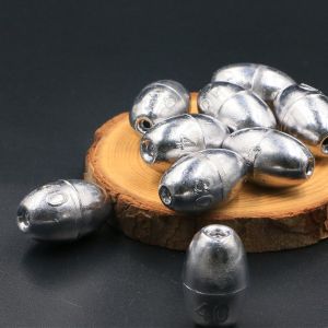 10pcs Fishing Weight Sinker Fishing Olive Shape Rig Sinkers Fishing Weights Split Shot Sink Fishing Tackle Tool Accessories