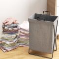 Dirty Clothes Storage Basket Large Laundry Hamper Home Folding Laundry Basket Organizer With Stand Grey Brown. 