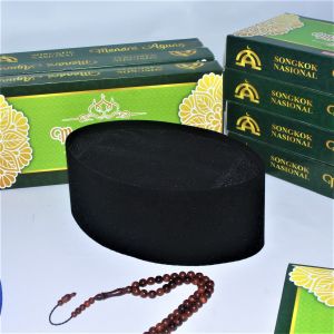 Songkok Hitam Polos Anak Dan Dewasa Tinggi 9 Peci Sholat Pria Bahan Beludru Premium