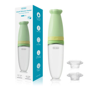 Dr.isla Sendok Makan Bayi & Mangkok Silikon Anti Tumpah 2 in 1 Warna Light Blue/White untuk MPASI 6 Bulan BPA Free