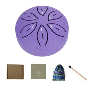OOG 6-Tone Steel Tongue Drum Set Multicolour 3 Inch Meditation Drum Children Percussion Storage Bag Ethereal Drum Camping