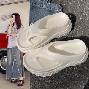 [Free Shipping] New Summer Flip-Flops With Platform Soles High-Heeled Slippers For Women Height-Increasing Thick-Soled Beach Shoes Wedge-Heeled Slip-On Sandals For Women