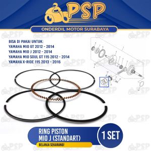 Ring Piston Mio J (Standart) - Ring Cincin Seher Seker Diameter Standard Yamaha Mio Soul Mio X Ride