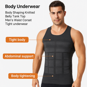 Body Shaper Vest Plus Size S-2XL Mens Tummy Control Sculpting Body Vest  Show Off Figure Helps Fitness