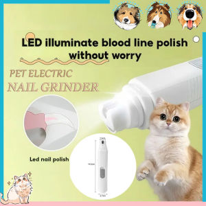 USB Rechargeable Electric Dog Nail Grinder Quiet Operation LED Lighting Pet Nail Clipper Battery With Polisher Wheel