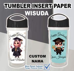 Souvenir Tumbler Wisuda Insert Paper T88 - Kado Wisuda custom nama - bisa satuan