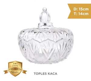 CANDY JAR GLASS CRYSTAL 800 ML TOPLES PERMAN CRISTAL TEMPAT MAKANAN TEMPAT KUE KACA