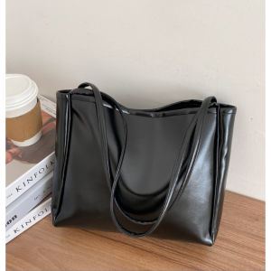 Beg Tote Beg Bahu 1PCS Fashionable Minimalist Solid Color PU Leather Large Capcity Portable Womens Tote Bag Shoulder Bag For Business