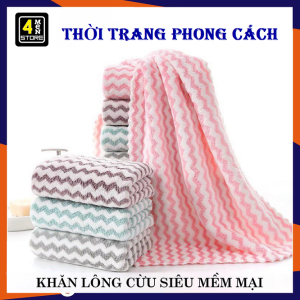 Khăn Mặt Lông Cừu Hàn Quốc 50x30cm Siêu Thấm Hút Loại Có Dòng Kẻ / Khăn Mặt Hàn Quốc 50x30cm Siêu Mền Mịn