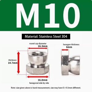 Anti-theft Nut SUS 304 Stainless Steel Shear Nut Twisting Twisting Anti-dismantling Anti Kecurian Anti Ceroboh