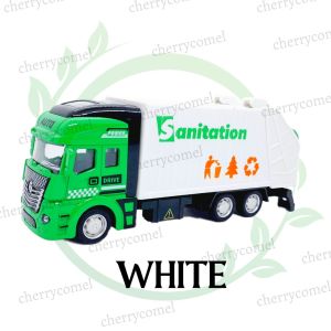 1:36 Alloy Garbage Truck Metal Toy Cars Recycling Truck Lori Sampah Rubbish Lorry Green Truck Pull Back Truck Die Cast Truck