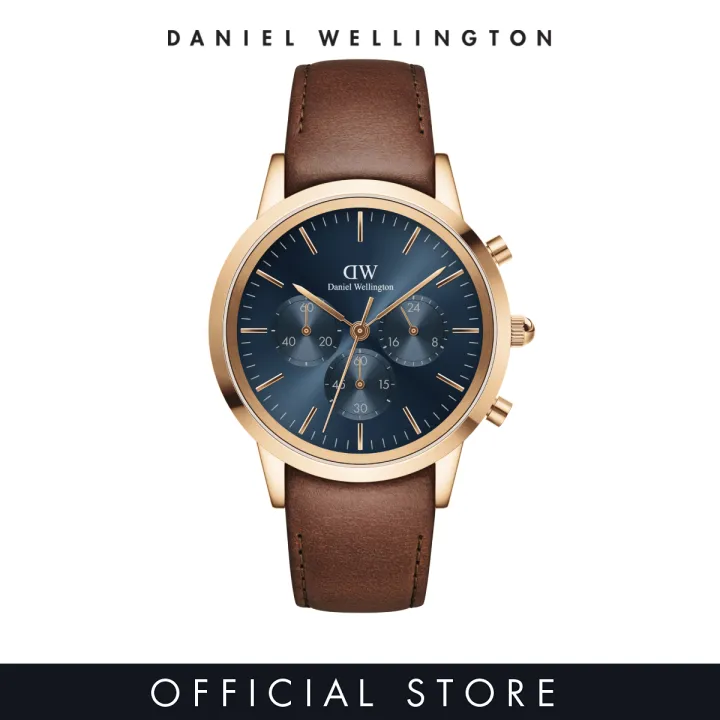 Daniel Wellington Iconic Chronograph 42mm St Mawes Rose gold Arctic DW watches for men Men s watch Male watch Leather strap fashion casual Lazada PH