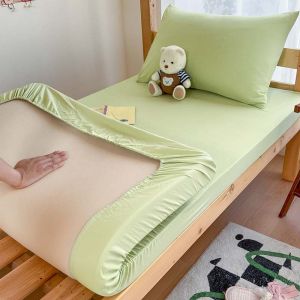 Dansunreve Tấm bọc vừa vặn duy nhất màu trơn nữ hoàng/Vua rửa bông Xám/Hồng/Xanh lá cây Ra Bọc Nệm thân thiện với da mềm mại Vỏ bọc nệm