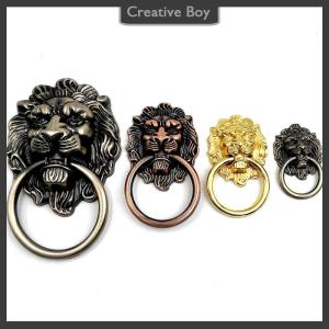 [Creative] Knobs and Pulls New Antique Bronze Lion Head Pulls for Dresser Drawer Cabinet Door Handles Knobs Door Knocker