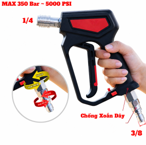 S.úng Rửa Xe Cao Cấp Lõi Bi Sứ Khớp Nối Nhanh 1/4 Tự Động Gài Tặng Béc Phun