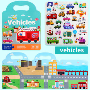 Reusable Sticker Book Scenarios Books Cartoon Animal Cognition Preschool Educational Montessori Learning Toys for Kids