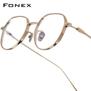 FONEX Pure Titanium Glasses Frame Men Brand Design Retro Vintage Square Eyeglasses Women Full-Rim Japanese High-Quality Ultralight Custom Optical Eyewear 8316